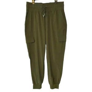 Lark + Grey Olive Green Joggers Elastic Waistband Pullover Pants